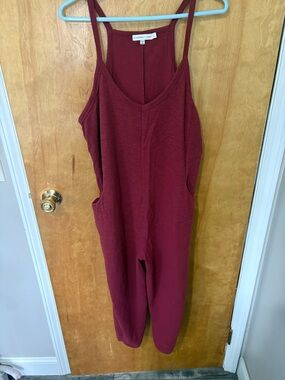 Sincerly Jules Deep Burgundy Spaghetti Strap Jumpsuit